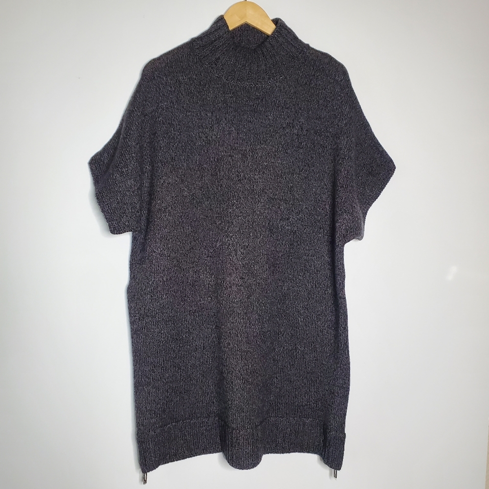 Worth 100% wool Dark Grey side zipper sweater dress sleeveless Size XL